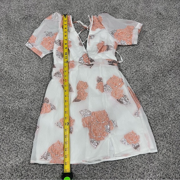 NWT! HELLO MOLLY ORCHARD FIELDS DRESS PEACH Lined Deep Neck Mini Women’s Size XS - Picture 6 of 12